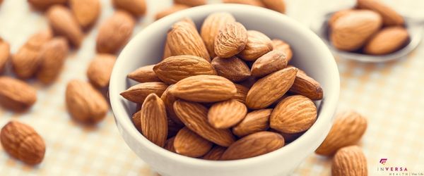 bowl of raw almonds