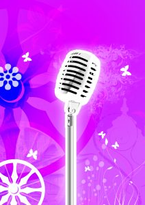Microphone with flowers